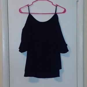 Black cold shoulder shirt